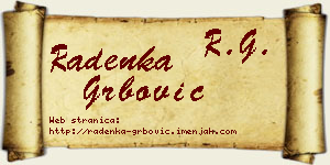 Radenka Grbović vizit kartica
